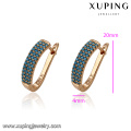 93370 xuping fashion hoop women copper alloy earring with 18K gold plated